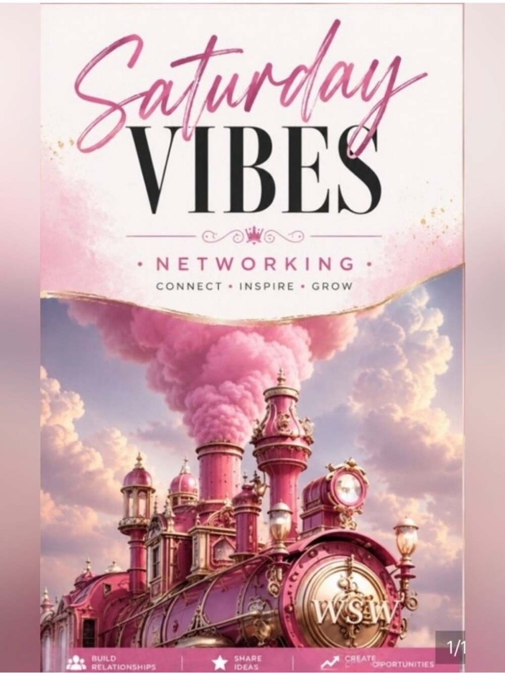 Pink Themed Networking Poster - Saturday Vibes